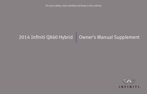 2014 Infiniti QX60 Hybrid Owner Manual